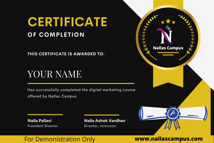 Has successfully completed the digital marketing course offered by Nallas Campus